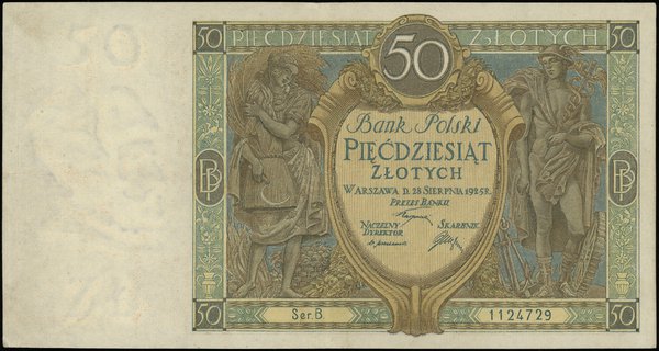 50 złotych 28.08.1925; seria B, numeracja 112472