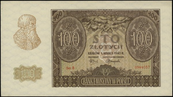 100 złotych 1.03.1940