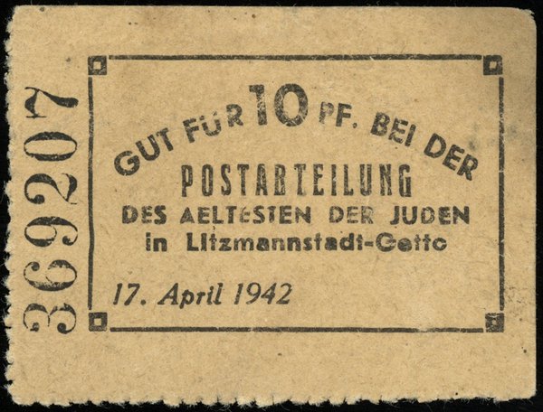Postabteilung des aeltesten der Juden in Litzmannstadt-Getto