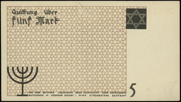 Der aelteste der Juden in Litzmannstadt; 5 marek