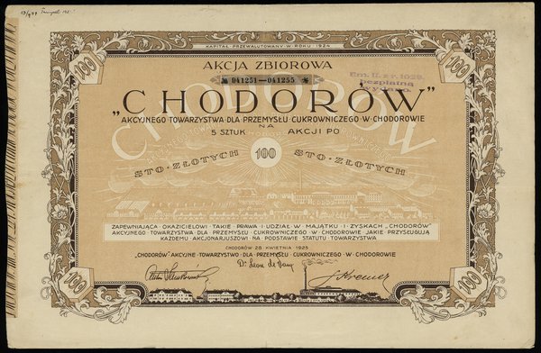 Chodorów” Akcyjne Towarzystwo dla Przemysłu Cukrowniczego w Chodorowie