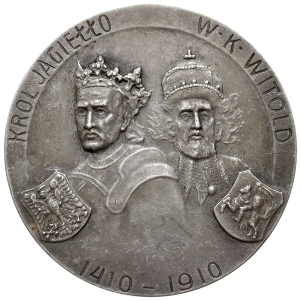 medal z 1910 roku autorstwa Karola Czaplickiego wybity z okazji 500. rocznicy pogromu Krzyżaków pod Grunwaldem