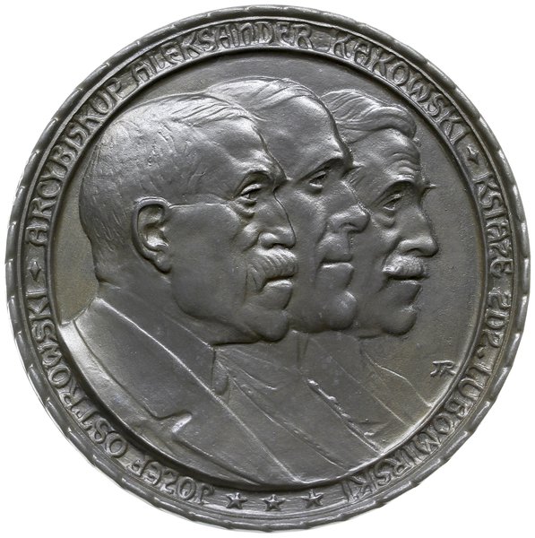 medal z 1917 roku autorstwa Jana Raszki poświęcony Radzie Regencyjnej