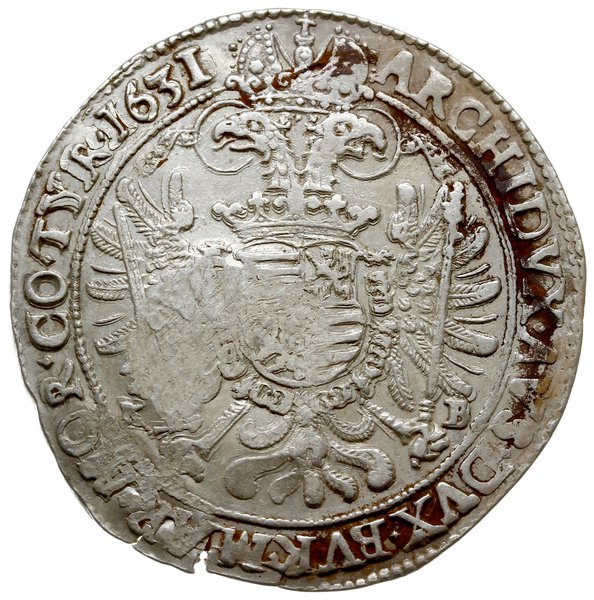 jefimok 1655, wybity na talarze węgierskim Ferdynanda II z 1631 roku