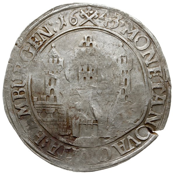 jefimok 1655, wybity na talarze Hamburga z 1643;