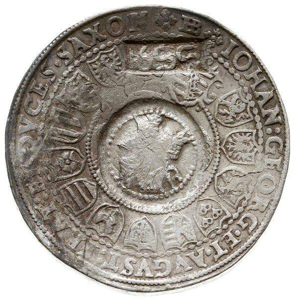 jefimok 1655, wybity na talarze Saksonii, Krystian II, Jan Jerzy i August, z 1604 HB