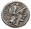 denar 148 r. pne, mennica Rzym; Aw: Głowa Romy w