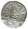 naśladownictwo (?) denara bawarskiego z X w.; Aw: Kapliczka bawarska, w niej CIIA; Rw: Krzyż z kul..