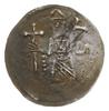denar z lat 1173-1190; Aw: Biskup stojący na wprost z krzyżem i biblią, po prawej VZ; Rw: Rycerz w..