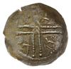denar z lat 1185-1201, Wrocław; Aw: W czterech polach dwunitkowego krzyża zniekształcony napis B-O..