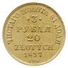 3 ruble = 20 złotych 1837 СПБ ПД, Petersburg; Plage 305, Bitkin 1078 (R), Berezowski 30 zł, Fr. 11..