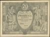 makieta strony głównej banknotu 20 złotych emisji 1.03.1926; bez oznaczenia serii i numeracji, gru..
