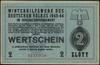 2 złote 1943-1944; numeracja 0151070, niewypełniony blankiet, na odwrocie stempel B. Ostaszewski /..