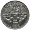 medal z 1917 roku autorstwa Jana Raszki poświęcony Radzie Regencyjnej; Aw: Postacie klęczące przed..