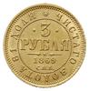 3 ruble 1869 СПБ HI, Petersburg; Fr. 164, Bitkin 31 (R); złoto 3.92 g, bardzo ładnie zachowane, pi..
