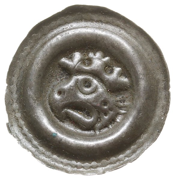 brakteat szeroki z 2. połowy XIII w.; Głowa orła