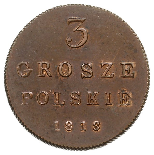 3 grosze polskie 1818, Warszawa, Aw: Orzeł carsk