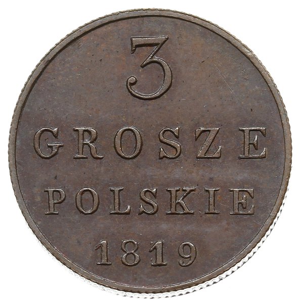 3 grosze polskie 1819, Warszawa, Aw: Orzeł carsk