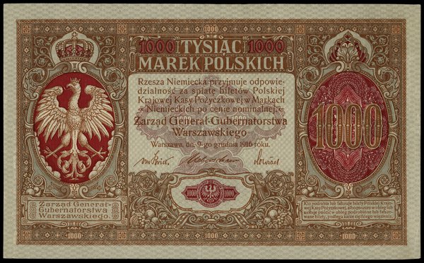 1.000 marek polskich 9.12.1916; seria A, numerac
