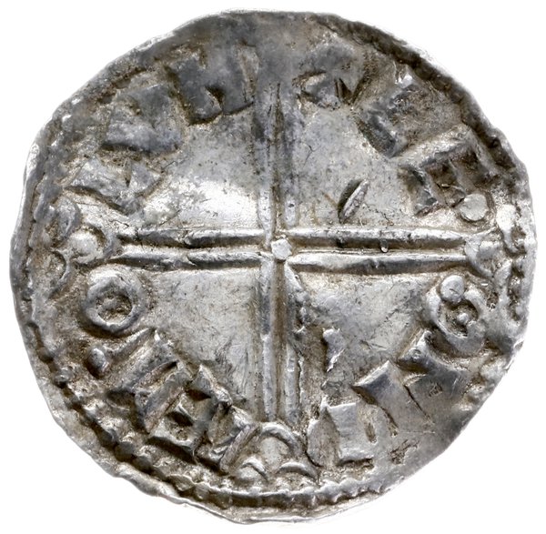 denar typu long cross, 997-1003, mennica Londyn, mincerz Leofwine