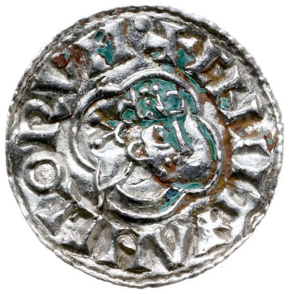 denar typu quatrefoil, 1018-1024, mennica Dover, mincerz Leofwine