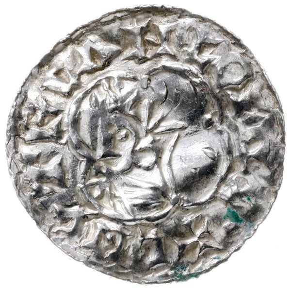denar typu quatrefoil, 1018-1024, mennica Southampton, mincerz Leofwold