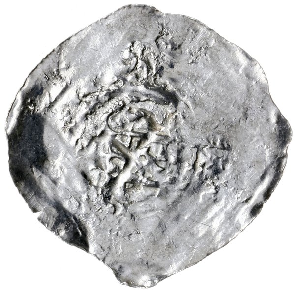 denar (półbrakteat); Aw: Krzyż z łukami w kątach