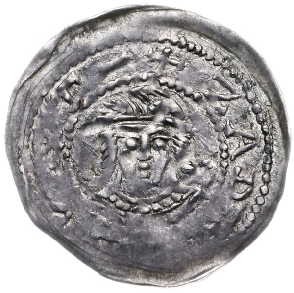 denar 1239-1249, Gniezno; Aw: Rycerz z mieczem n