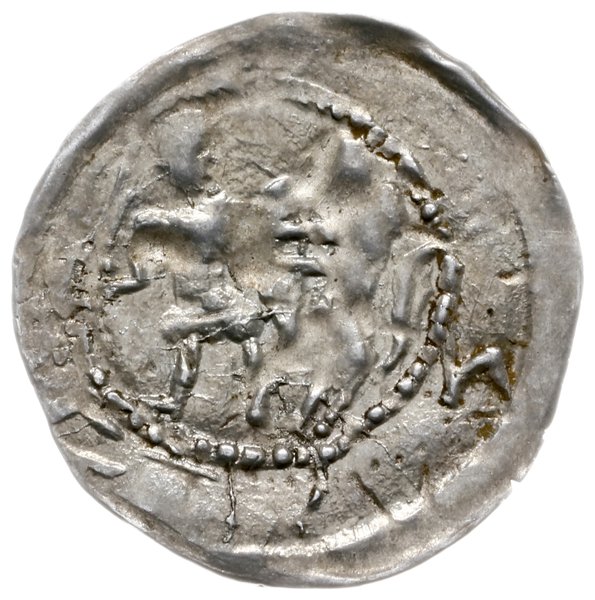 denar 1178/9-ok.1185/90, Racibórz; Aw: Rycerz na