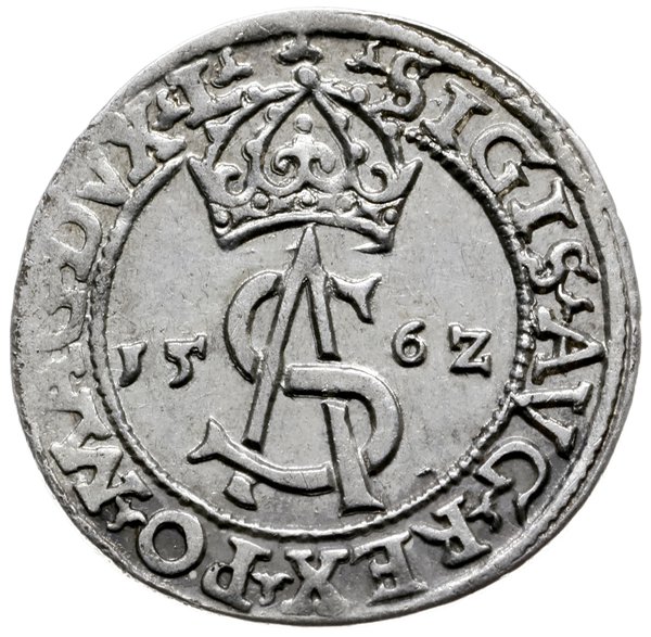trojak 1562, Wilno; odmiana z monogramem i Pogon