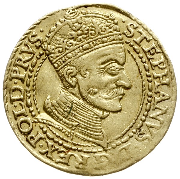 dukat 1583, Gdańsk; Aw: Popiersie króla w zbroi,