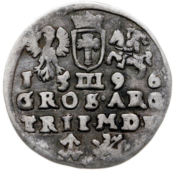 trojak 1596, Wilno; odmiana z herbem Chalecki i 