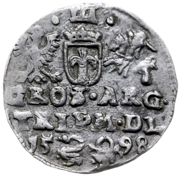 trojak 1598, Wilno; odmiana z herbem Łabędź (And