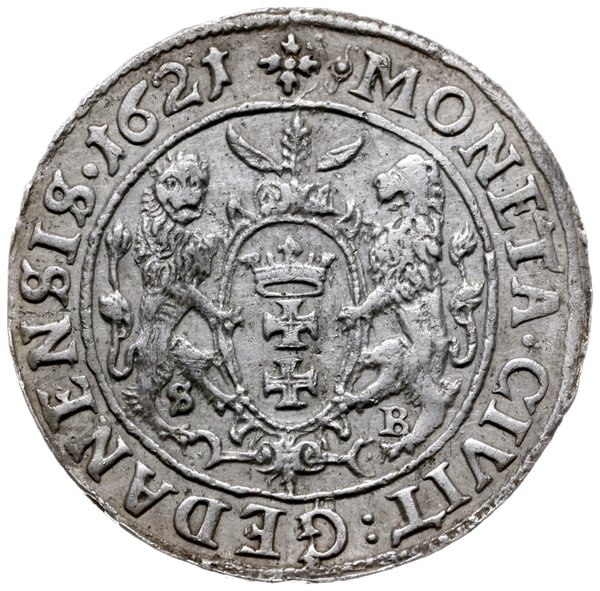 ort 1621, Gdańsk; na awersie dwukropek i krzyż w