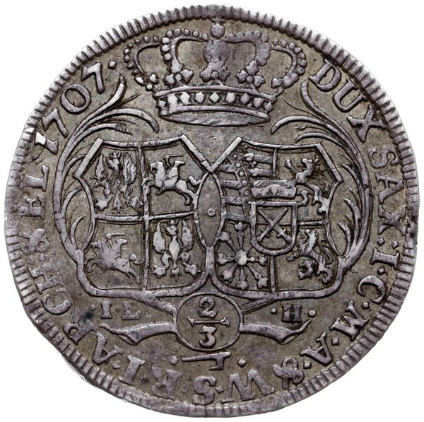 2/3 talara (coselgulden) 1707, Drezno