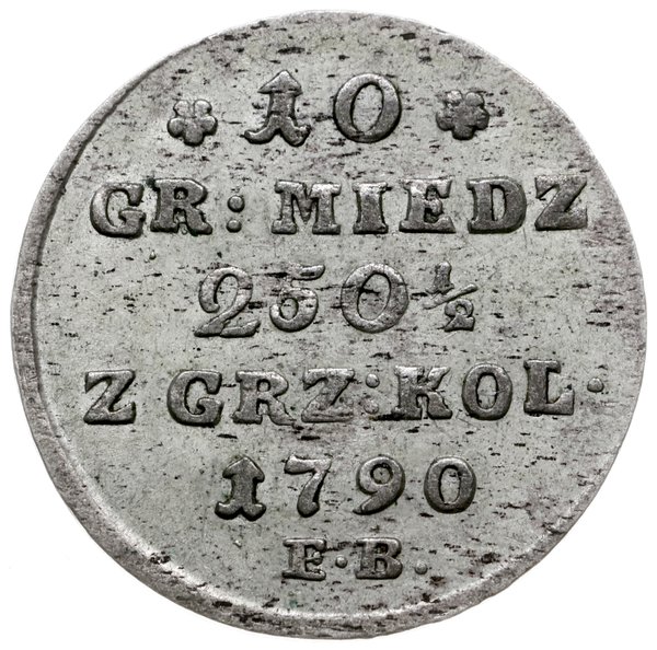 10 groszy miedziane 1790, Warszawa; Plage 235; p