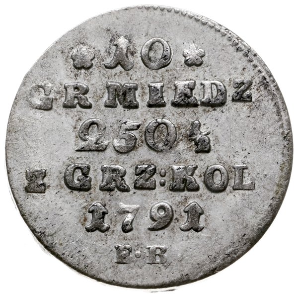 10 groszy miedziane 1791, Warszawa