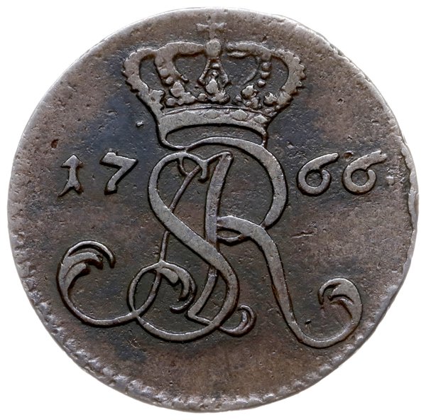 grosz 1766/g, Kraków; bardzo rzadka odmiana z kr