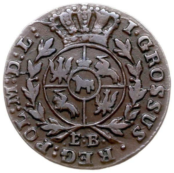 grosz 1776/E.B., Warszawa; odmiana z niską położ