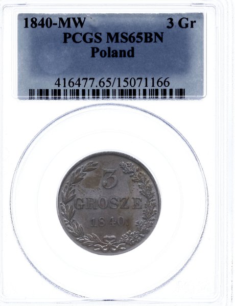 3 grosze 1840 M-W, Warszawa; kropka po dacie; Ig