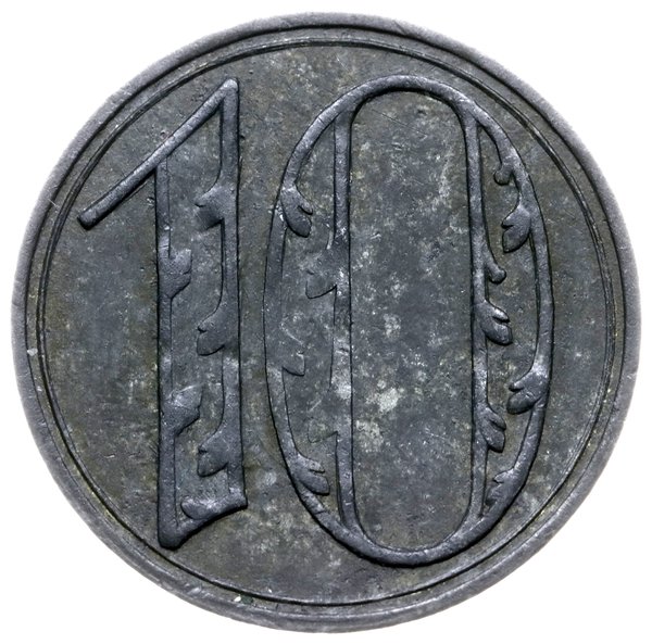 10 fenigów 1920, Gdańsk; odmiana z dużymi cyfram