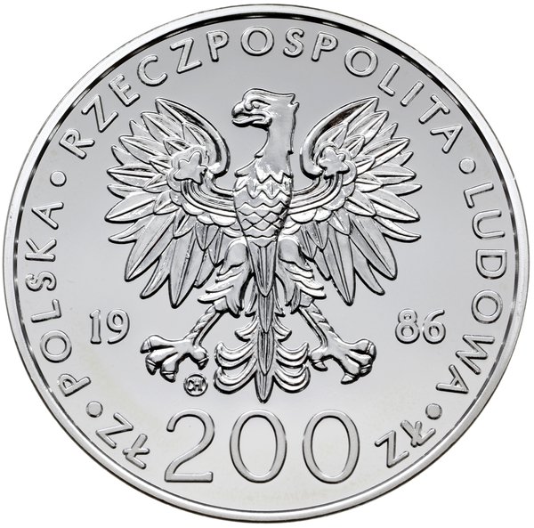 200 złotych 1986, Szwajcaria; Jan Paweł II; sreb