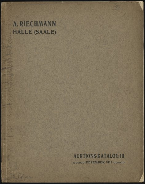 Albert Riechmann, Halle (Salle); katalog aukcyjn
