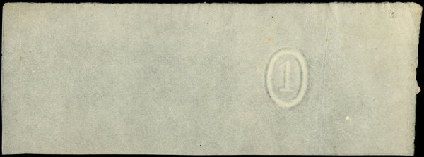 papier do druku banknotu 1 złoty z 1863 roku; ze