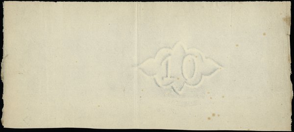 papier do druku banknotu 10 złotych z 1863 roku