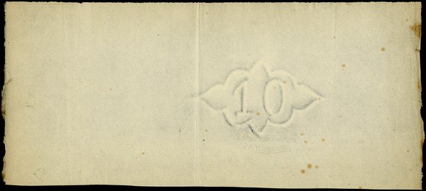 papier do druku banknotu 10 złotych z 1863 roku;
