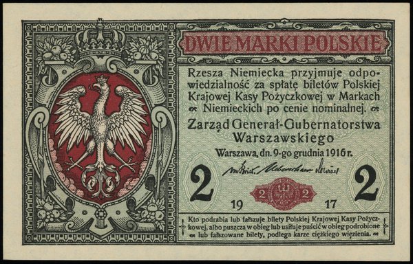 2 marki polskie 9.12.1916, Generał , seria B, nu