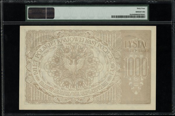 1.000 marek polskich 17.05.1919, seria III-D, numeracja 436560, znak wodny orły i litery B-P”