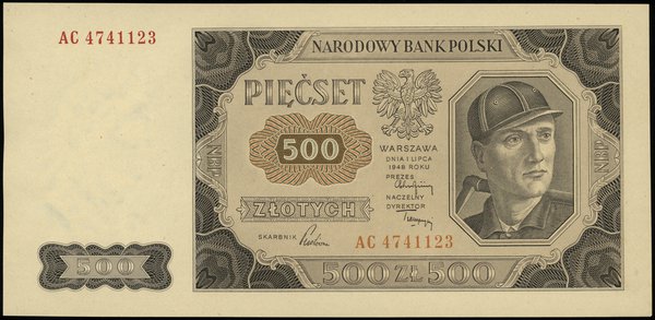 500 złotych 1.07.1948, seria AC, numeracja 4741123