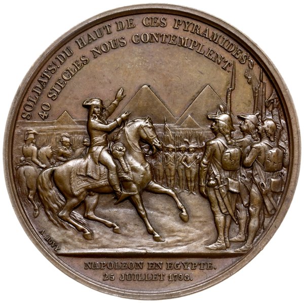 medal z lat 1841-1842 autorstwa A. Bovy’ego wybity dla upamiętnienia bitwy pod Kairem w 1798 roku